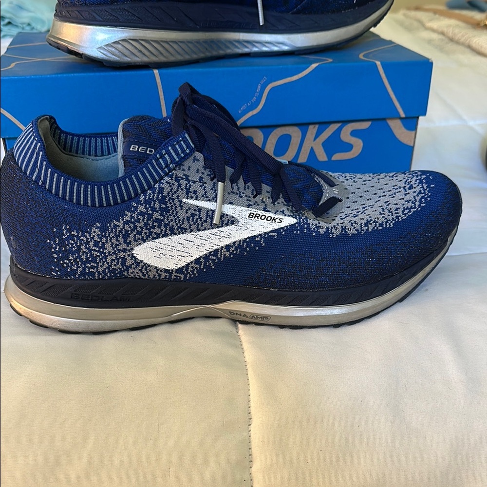 Brooks Navy and Gray Athletic Sneakers